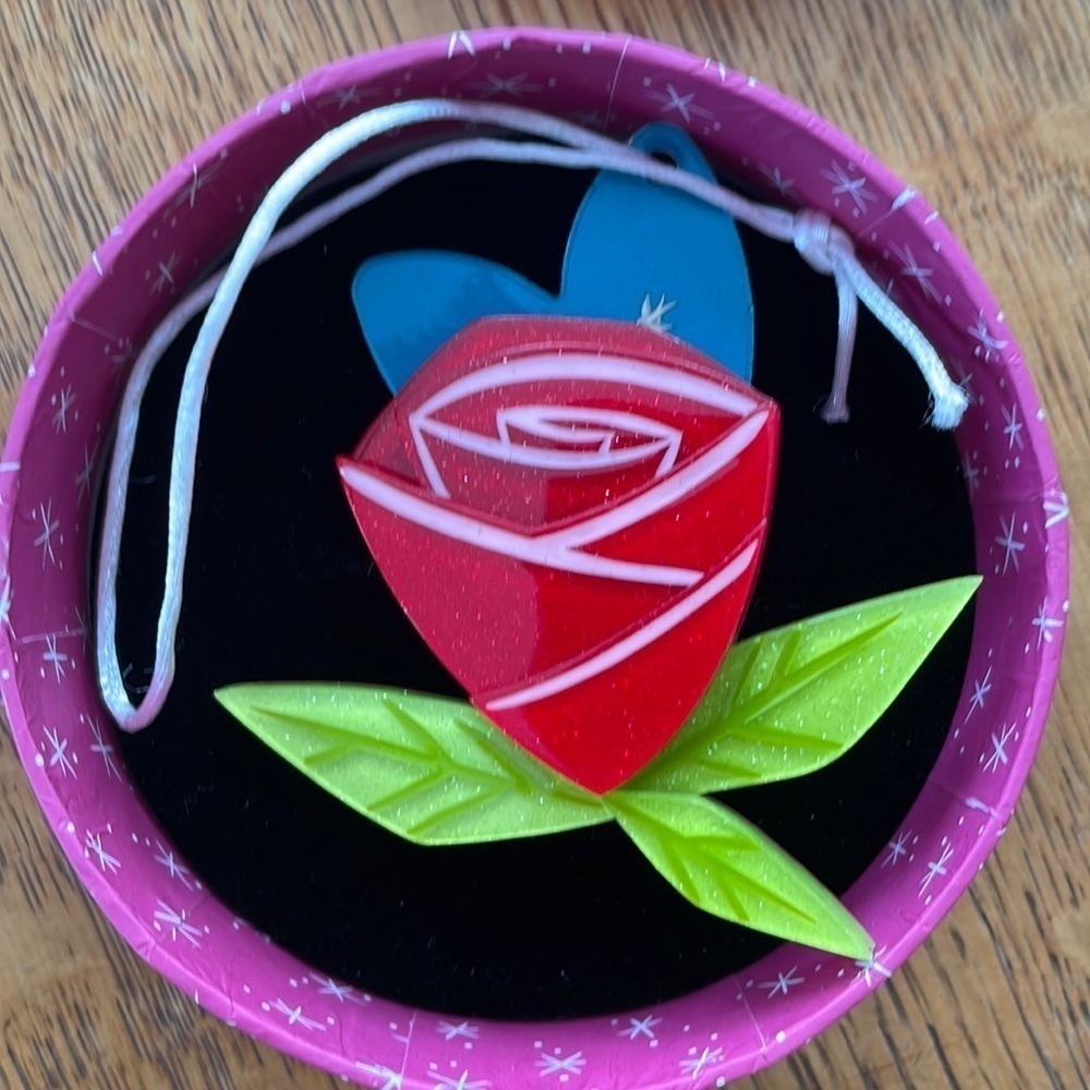NIB Erstwilder Painted Rose Brooch